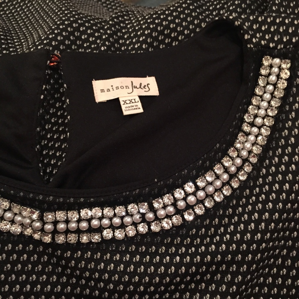 Maison Jules Rhinestone Collar Cocktail Dress XXL - Picture 3 of 7